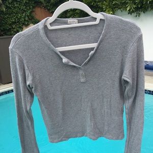 John Galt Grey Button Longsleeve